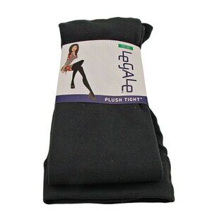 NEW Legale Womens Size M/L Plush Tights Dark Grey Poly Spandex Stretch Hoisery